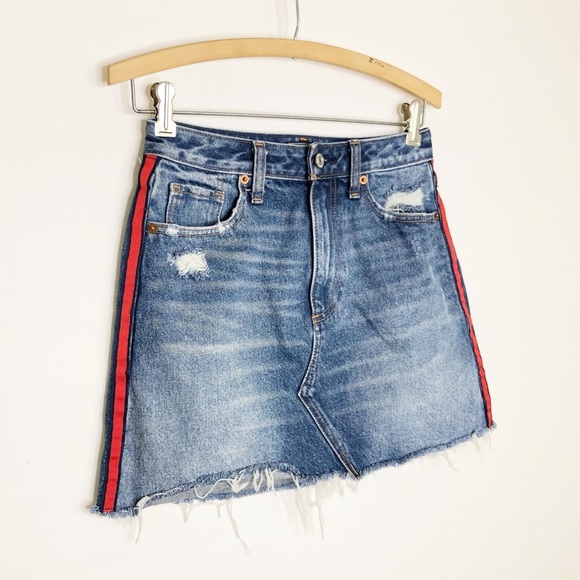 Abercrombie and Fitch denim distressed mini skirt - Picture 9 of 11